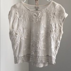 Decorative off white blouse